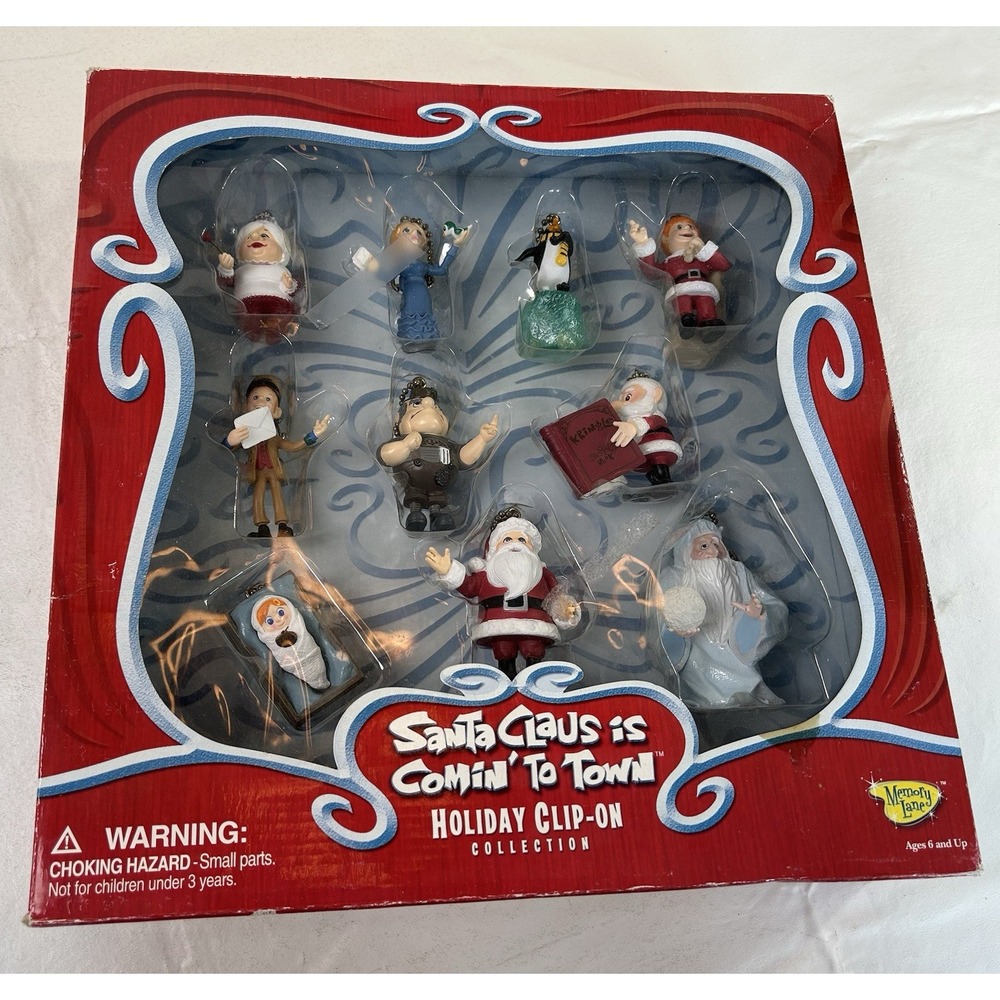 NIB Santa Claus Is Comin' To Town Holiday Clip-on Collection